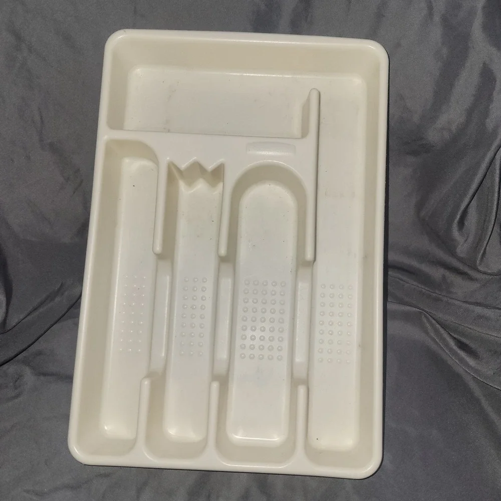 VINTAGE Rubbermaid 5 Slot Silverware Flatware Organizer Tray Almond #2919